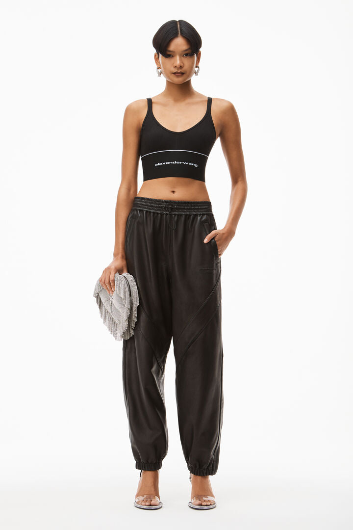 Cropped sports bra or fitted tank top