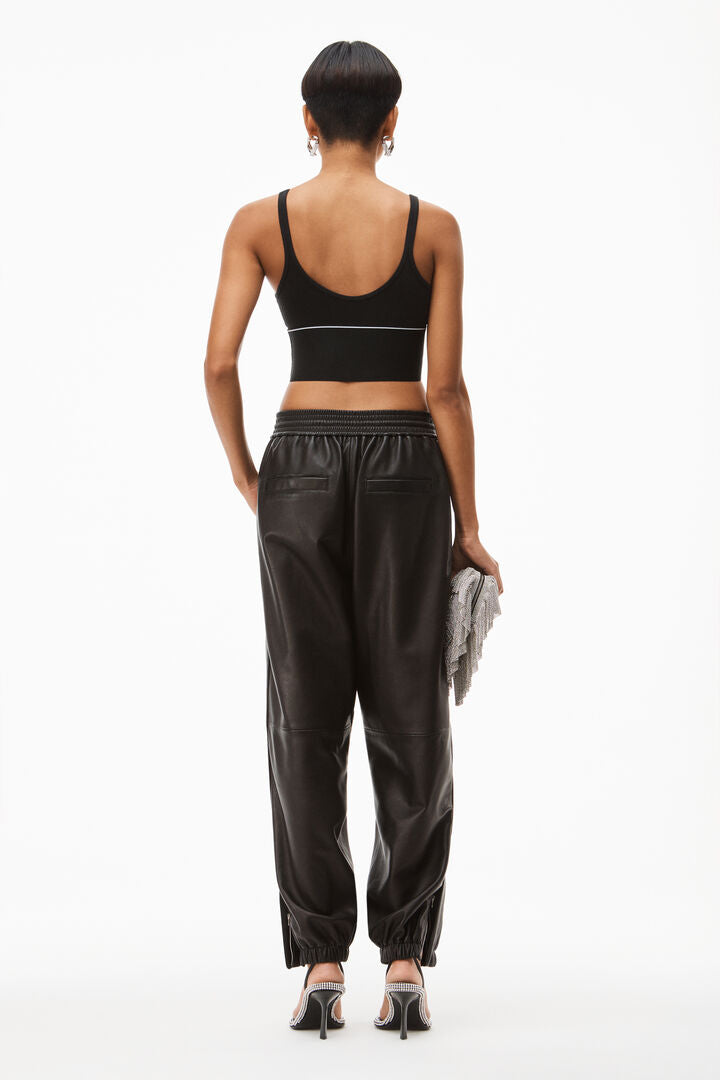 Cropped sports bra or fitted tank top