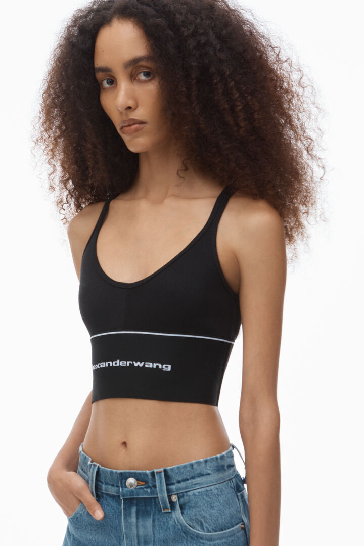 Cropped sports bra or fitted tank top