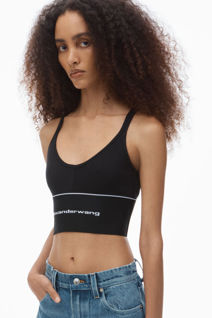 Cropped sports bra or fitted tank top