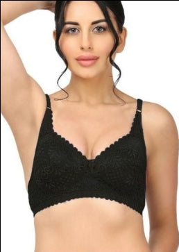 Girls Full Coverage Non-Padded Net Bra (Pack of 2)