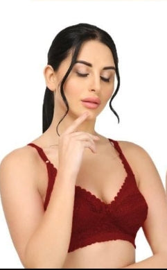Girls Full Coverage Non-Padded Net Bra (Pack of 2)