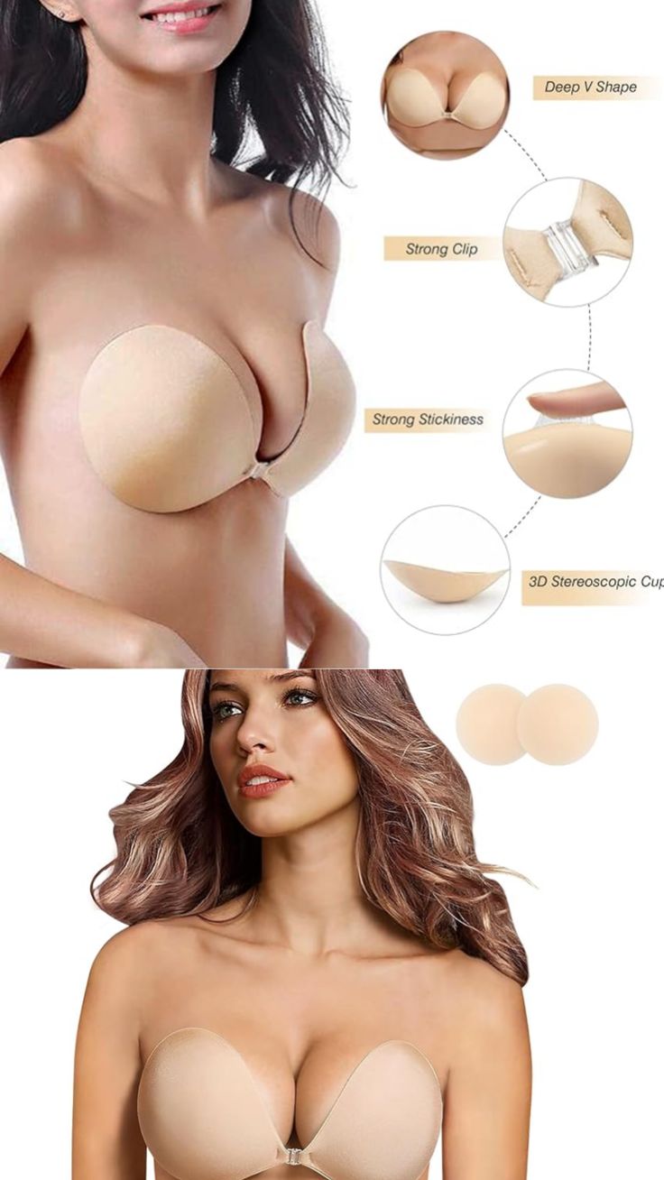 Invisible Sticky Silicone Bras,Reusable (Pack of 2)